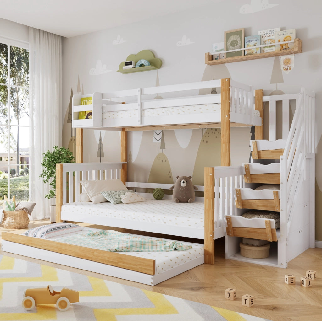 Letto a castello 90x200/120x200 cm con letto estraibile