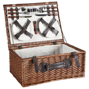Cesto da picnic in vimini marrone per 4 persone con borsa termica stile semplice ed elegante