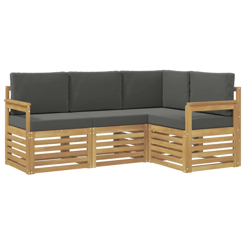 Set di divani da esterno 4 pcs Bianco e Antracite