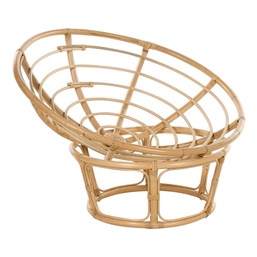 Sedia in rattan naturale Cuscini in cotone beige chiaro Resistenza media Interni Esterni Stile Boho Giardino Patio Balcone