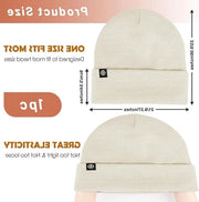 Cappello in lana morbida invernale con tessuto satinato, reclinabile, colore beige chiaro, misura L, per uomo e donna.