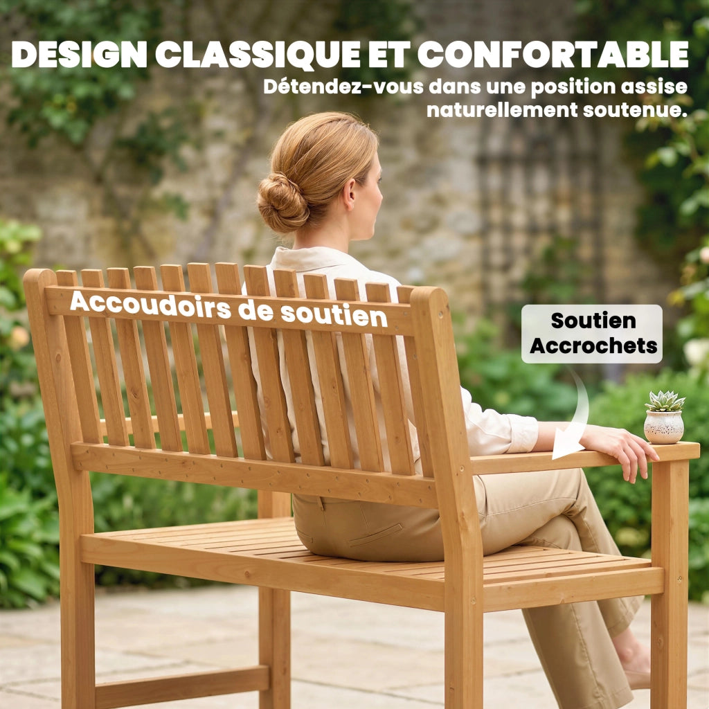 Panchina da Giardino 2 Posti ¨C zephmum ¨C Legno di Acacia 112x64x92 cm