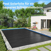 Copertura a bolle d'aria isotermica per piscina rettangolare 5x8m nero 120µ