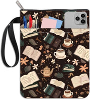 Libreria Vintage con Cerniera e Disegno di Fiori, Protezione Removibile per Libri e Notebook