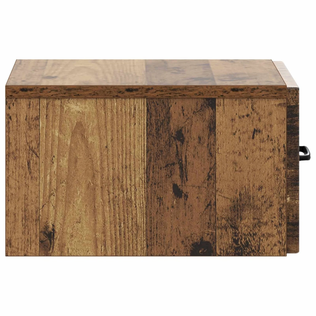 Mobiletto da notte a muro 2 pcs Legno antico 34,5 x 33 x 20 cm 899292