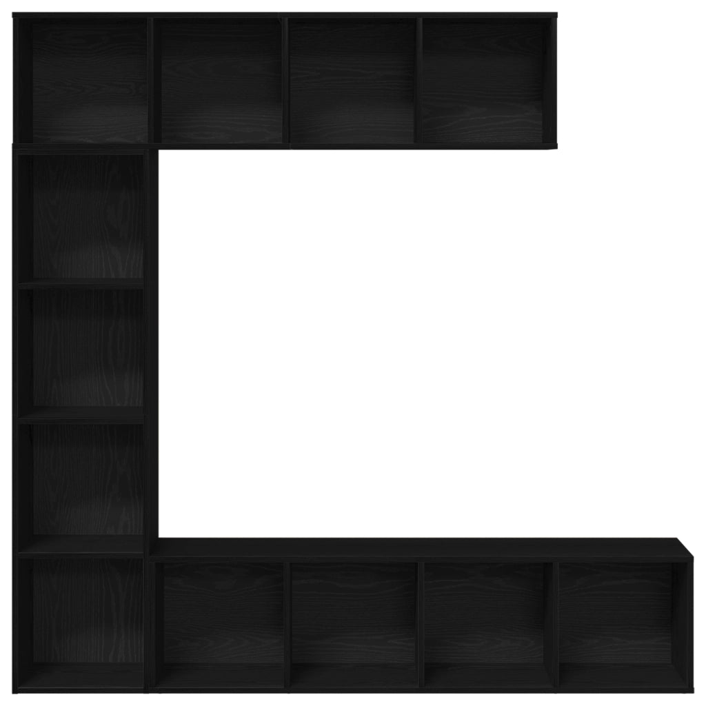 Librerie 3 pz Nero Rovere 36x30x143 cm Legno ingegnerizzato
