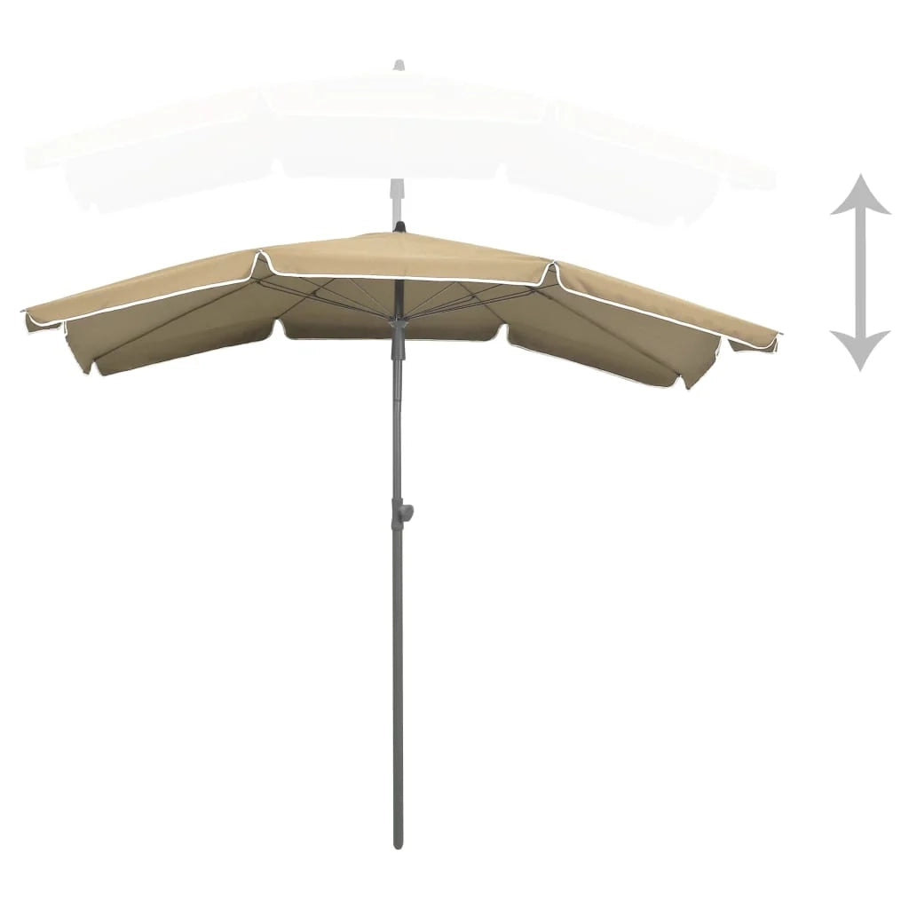 Ombrellone da giardino con palo 200 x 130 cm tortora 02_0008321