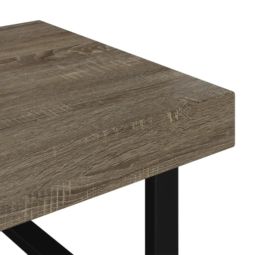 Tavolino da Salotto Grigio e Nero 120x60x40 cm in MDF e Ferro 286104