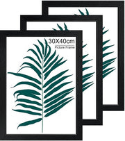 Set di cornici per foto 3 pezzi 30x40 cm - Cornice per foto in legno nera - Decorazione per parete per soggiorno - Cornice per foto per stampate - Cornice per poster