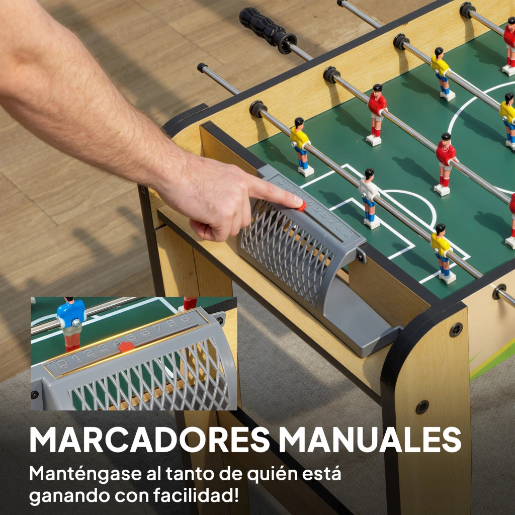 Tavolo da calcio per bambini in legno con marcatori e 18 giocatori ¨C zephmum ¨C naturale 75x66x75 cm