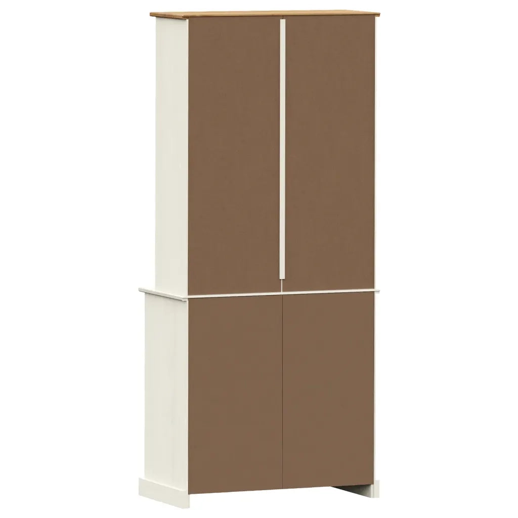 Credenza VIGO Bianca 78x40x175 cm in Legno Massello di Pino