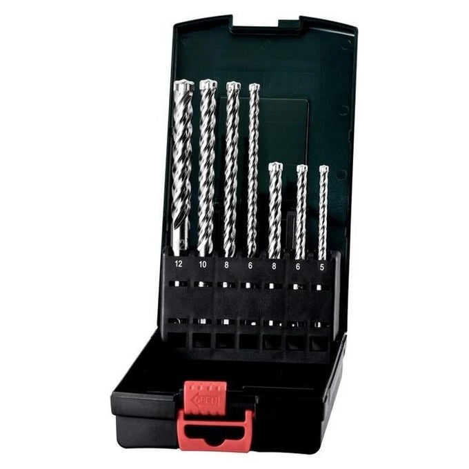 Metabo 626245000 Serie di punte SDS-Plus Pro 4 Premium 7 pezzi custodia in plastica resistente colore Nero