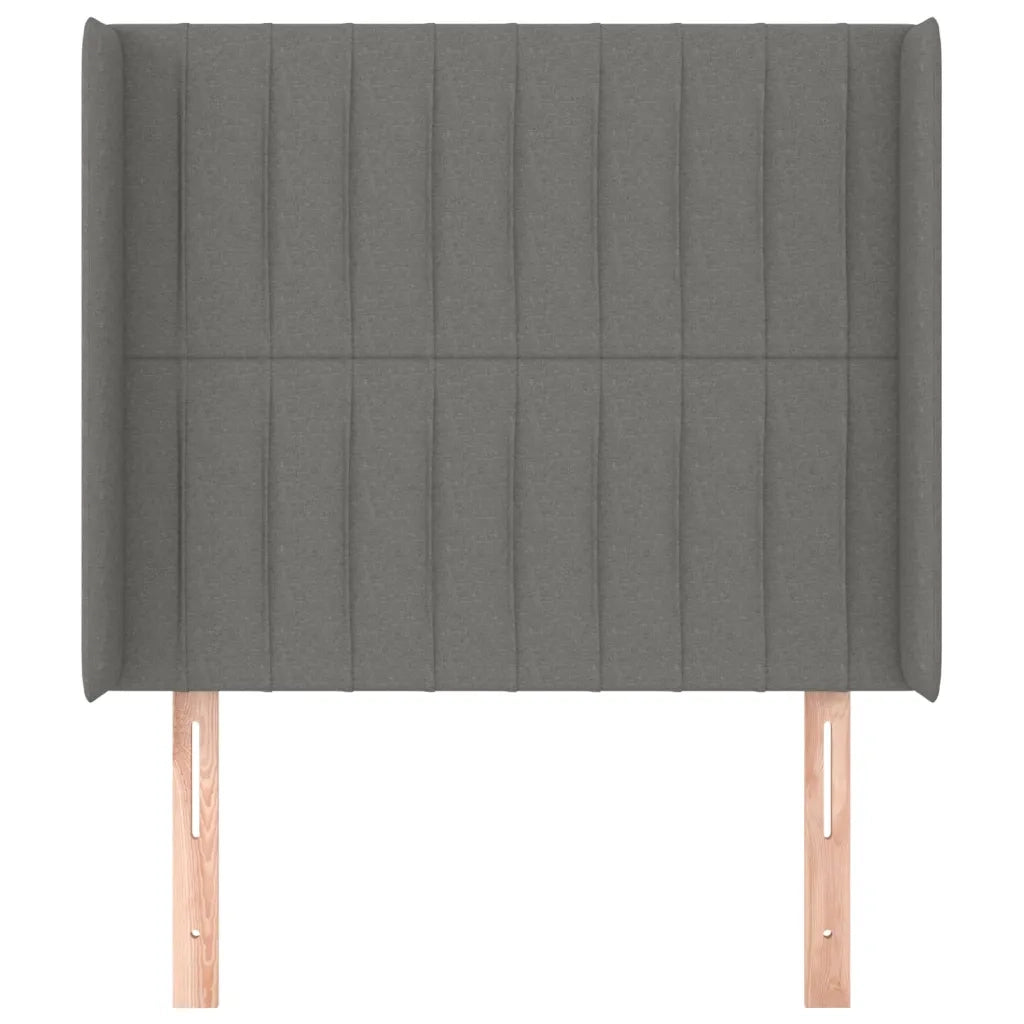 Testiera | Testata ad Orecchio Grigio Scuro 83x16x118/128 cm in Tessuto