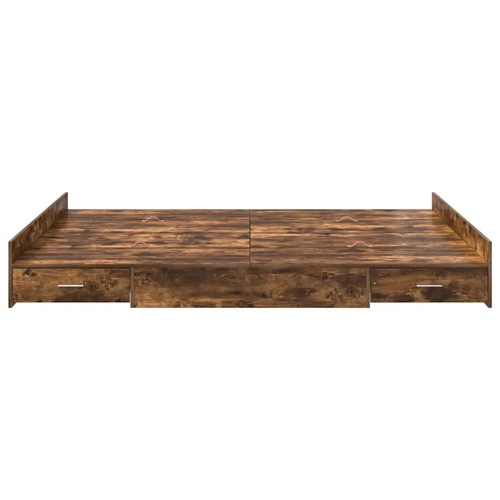 Struttura letto con contenitore Rovere fumé 140 x 200 cm 3335297