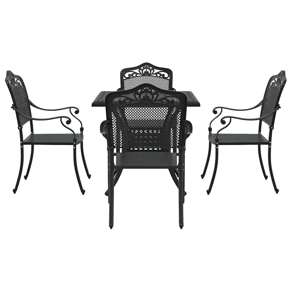 Set di Tavolo da Giardino 5 pcs Nero Alluminio pressofuso 3334745