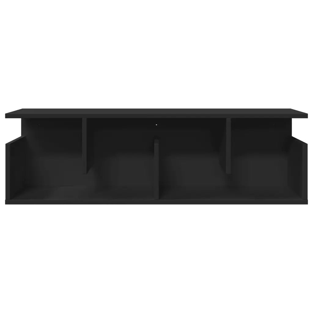 Mobile a Parete 100x20x30 cm Nero in Legno Multistrato