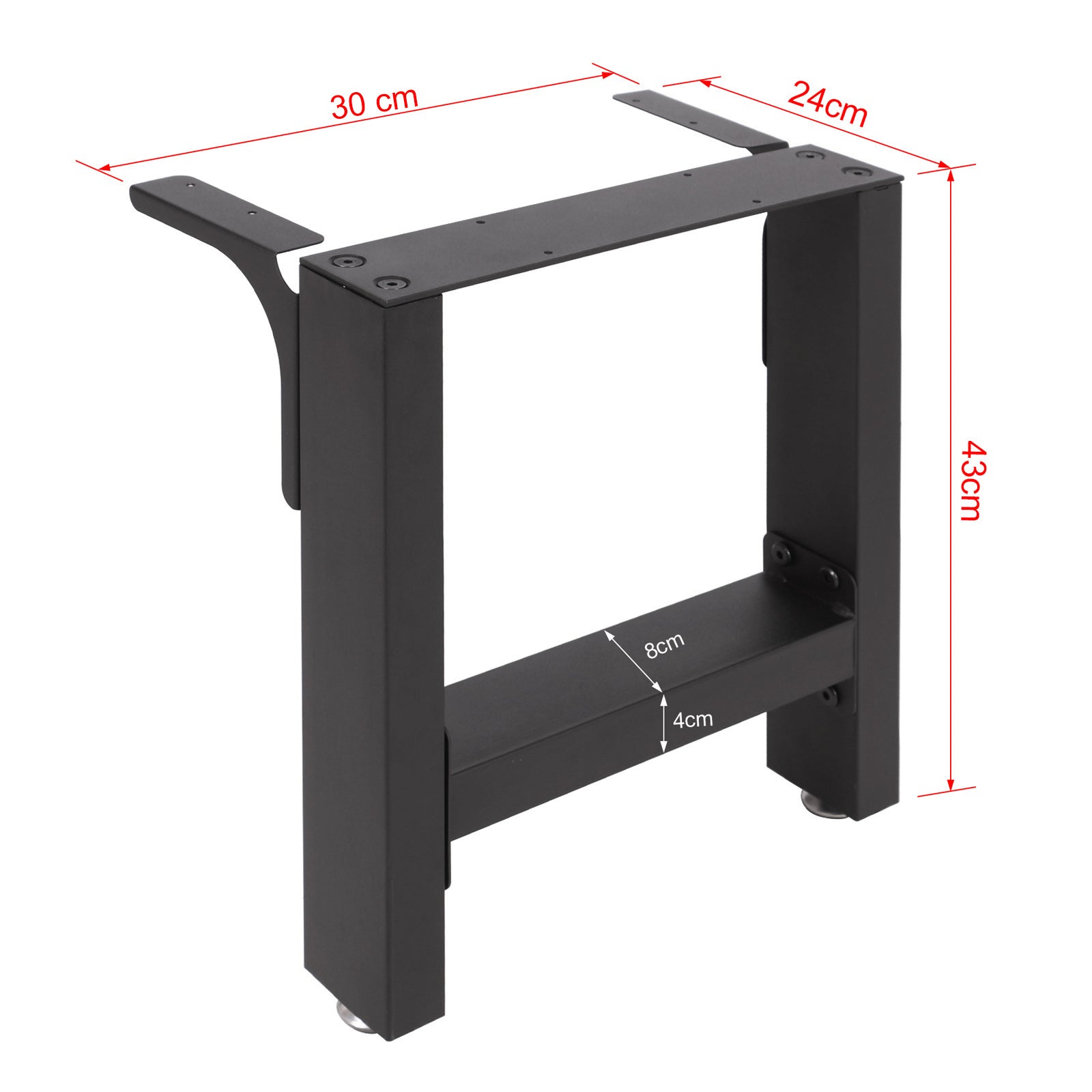 Base per panche verniciatura a polvere nero 30x43cm Telaio quadrato panca