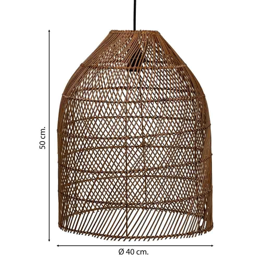Plafoniera in rattan marrone 40x40x50h cm