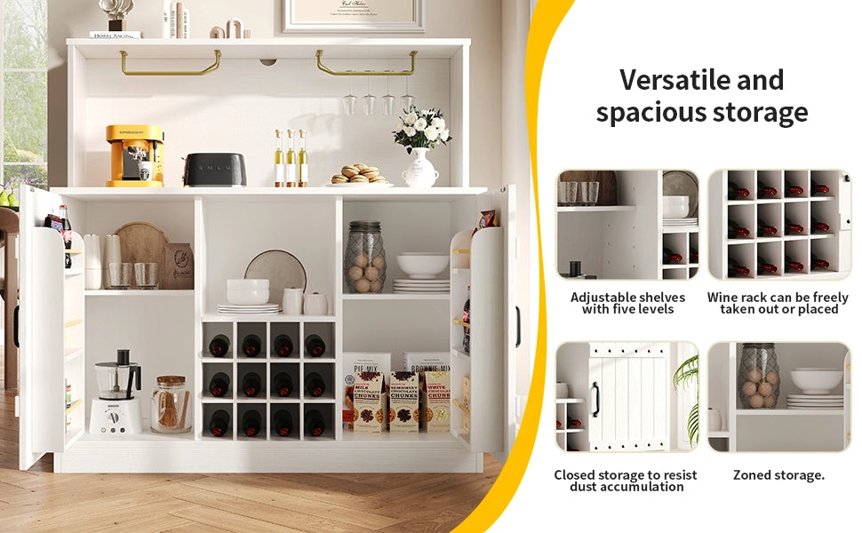 Credenza ¨C MINIMAL ¨C Bianco con Decoro Nero, Legno, Divisorio, 120x40x120