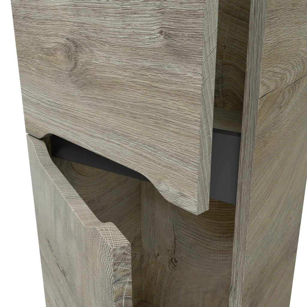 Trogir, Mobile Colonna 3 Ripiani, 30x25x182h cm Marrone Rovere Grigio