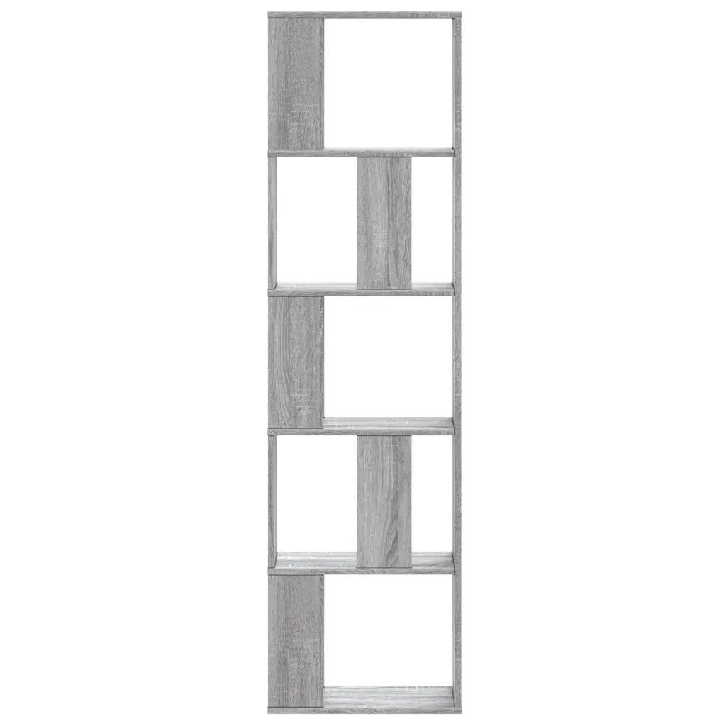 Libreria 5 Ripiani-Scaffale per Libri-Mobile di Stoccaggio Grigio Sonoma 45x23,5x162,5 Legno Multistrato