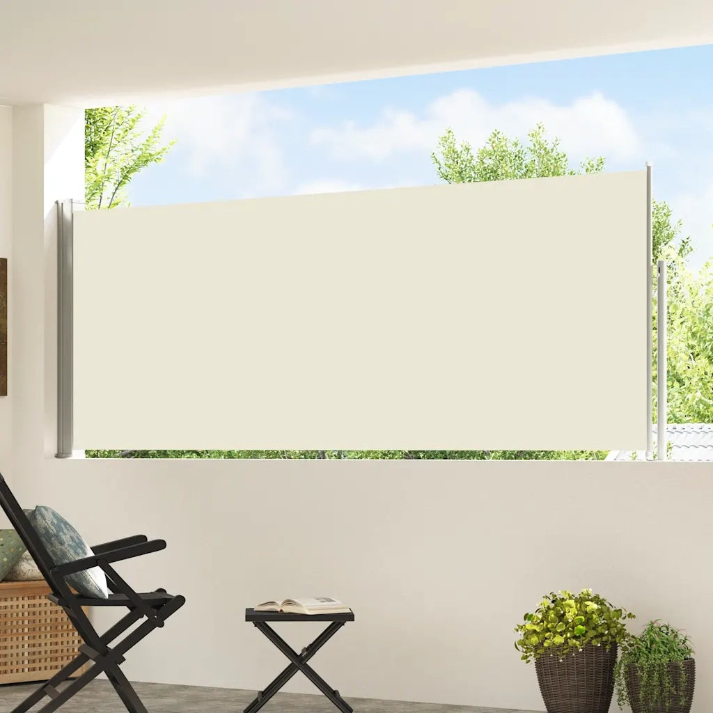 Tenda Laterale Retrattile per Patio-Tenda parasole per balcone 120x500 cm Crema