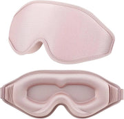 Slaapmasker in seta - maschera 3D stereo per gli occhi - confortevole e regolabile - 1 pezzo - rosa - seta