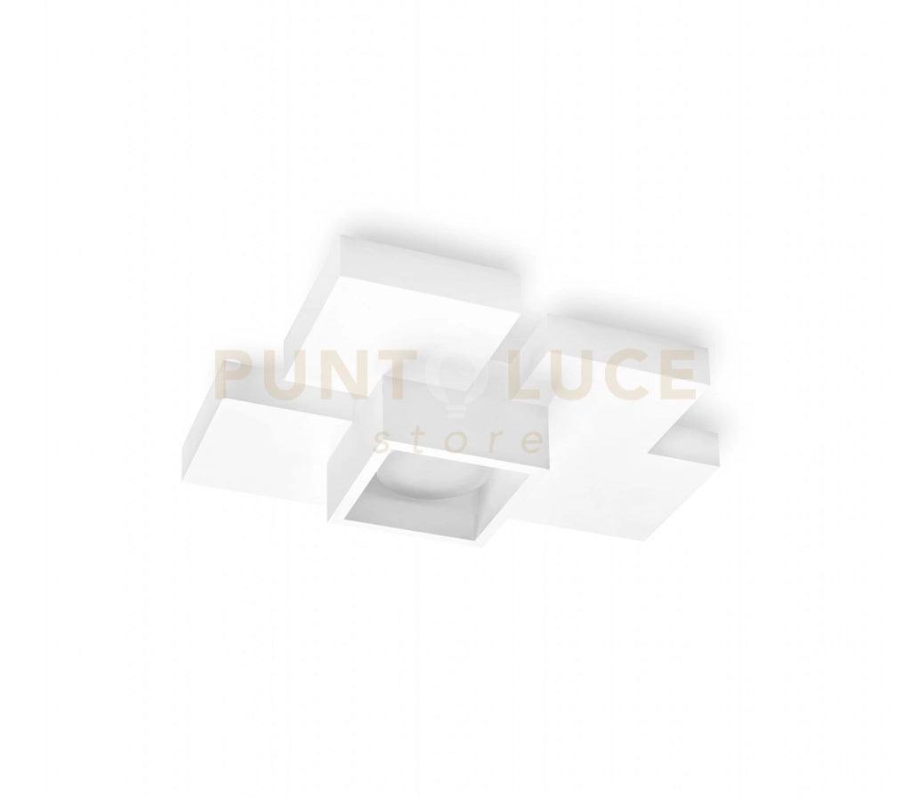 SIDE lampada da Soffitto 1 Luce Cubo LM GX53 in gesso bianco 33,5cm