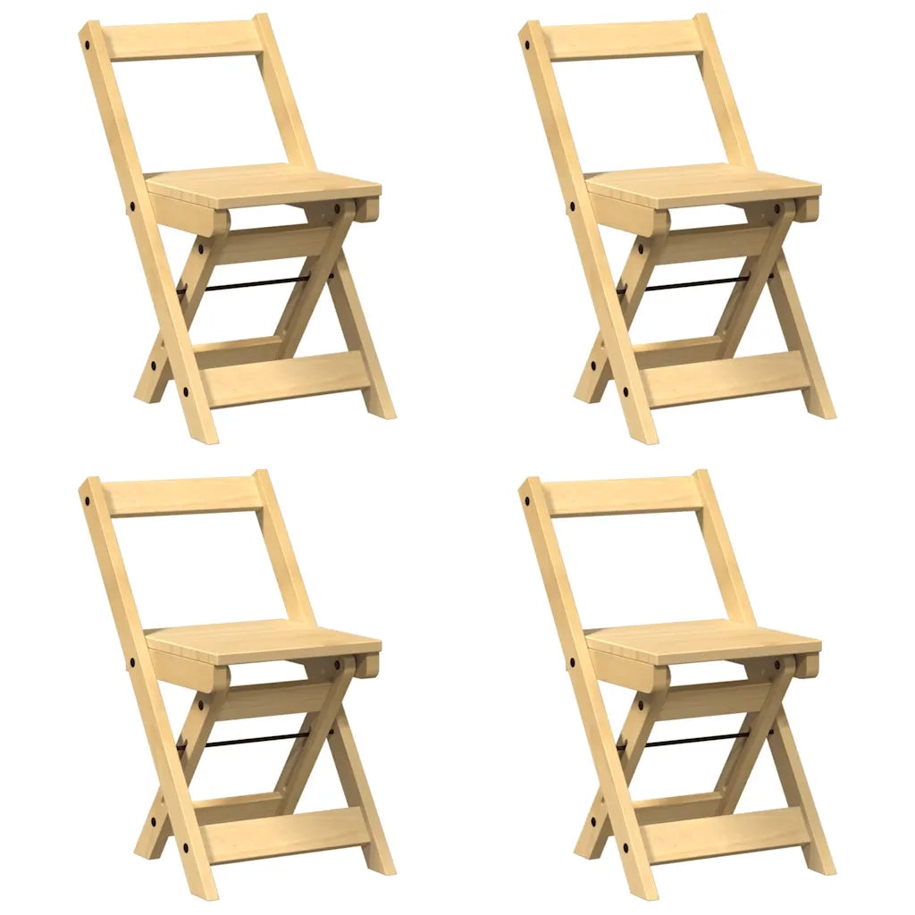 Sedie da Pranzo Pieghevoli 4 pz Corona Cera in Legno di Pino