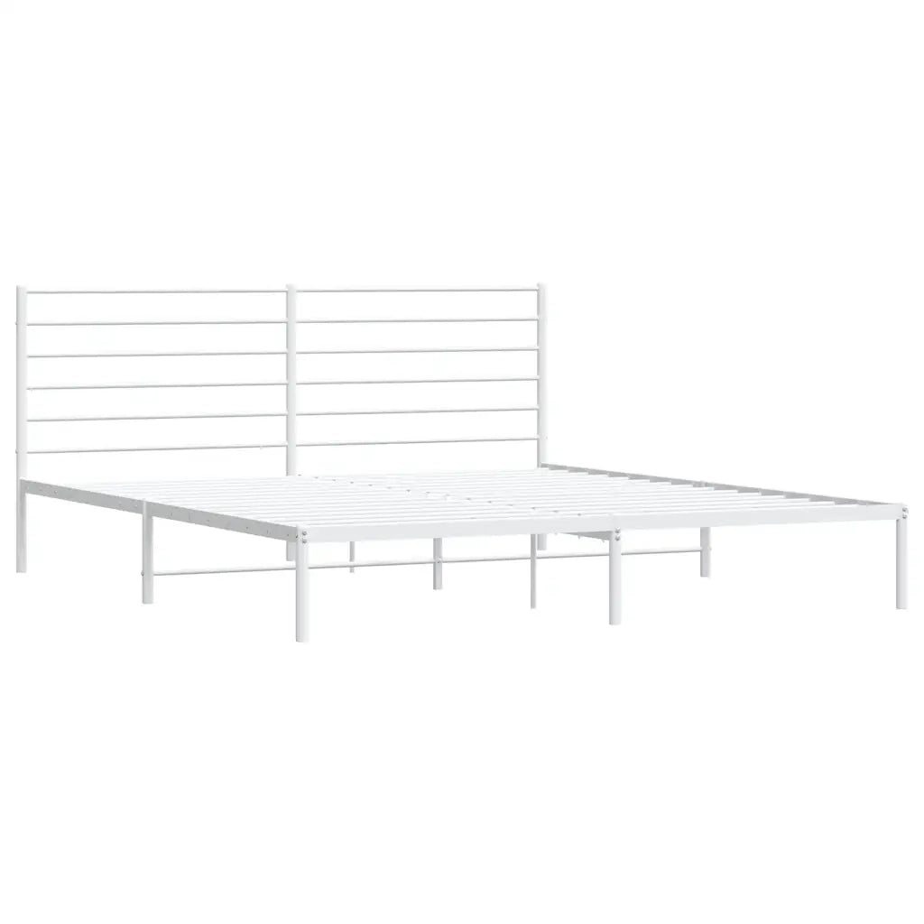 Giroletto con Testiera-Struttura Letto con testiera Metallo Bianco 180x200 cm 457854