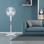 V-TAC VT-4016-3 VENTILATORE A PIANTANA 40W 3 PALE IN PLASTICA COLORE BIANCO ALTEZZA 1200MM - SKU 7922 - V-TAC