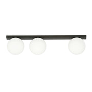 Lampada da soffitto FIT in acciaio nero opaco e vetro opalino