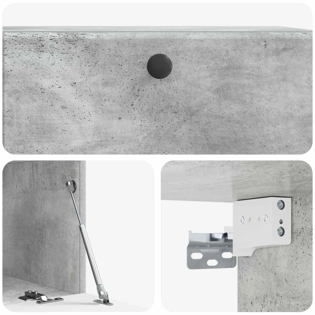 Mobile Porta TV da Muro 78,5 x 41 x 30 cm Grigio Cemento