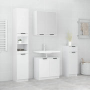 Set di Mobili da Bagno 4 pz Bianco in Legno Multistrato 3115884