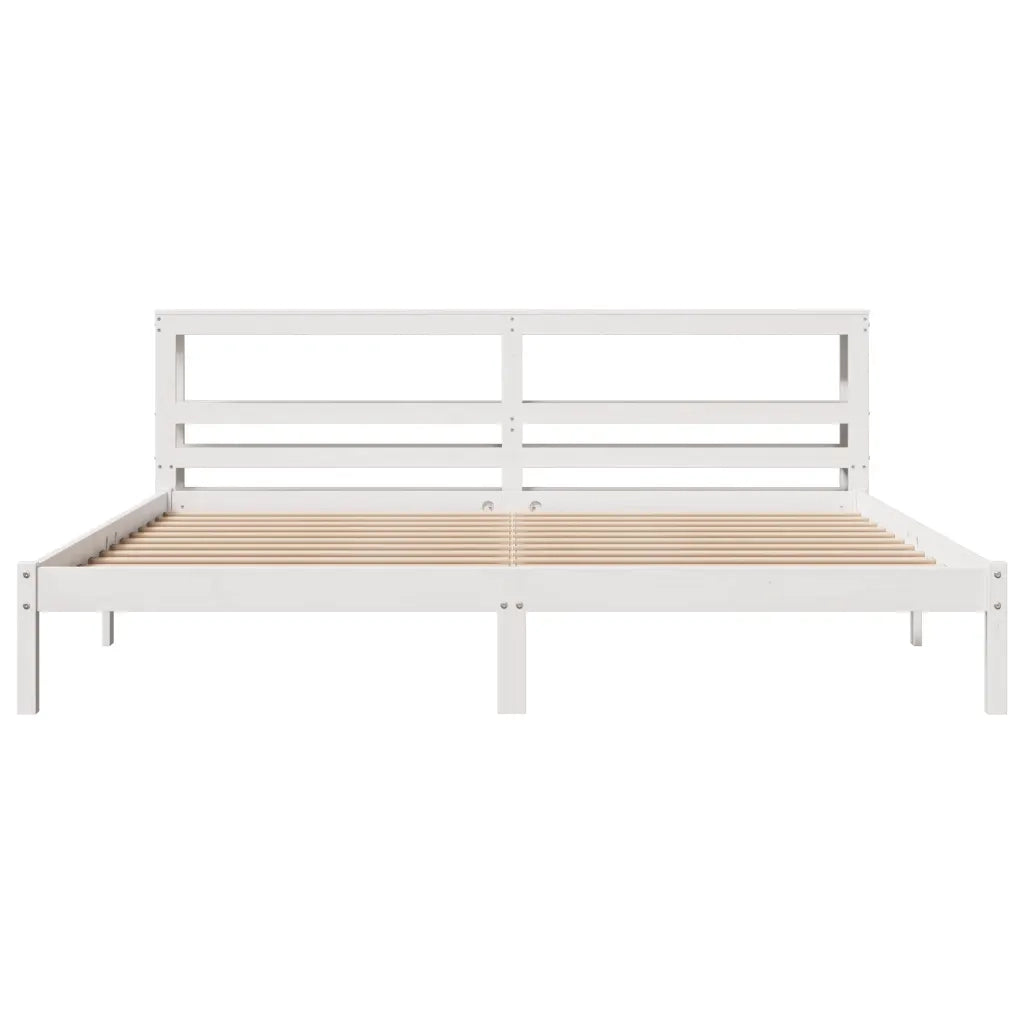 Letto senza Materasso Bianco 180x200 cm Legno Massello di Pino 3305729