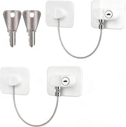 Set di 2 Chiavistelli per Porte Sicuri senza Foratura, Chiavistello di Sicurezza Adesivo per Frigorifero, Finestra e Cassetti, Ideale per Bambini e Animali di Famiglia