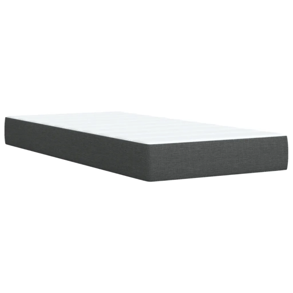 vidaXL Giroletto a Molle con Materasso Grigio Scuro 90x190 cm Tessuto