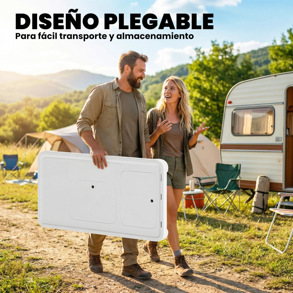 Tavolo da Pescato Pieghevole Portatile con 2 Lavelli ¨C zephmum ¨C Bianco 120x60x90