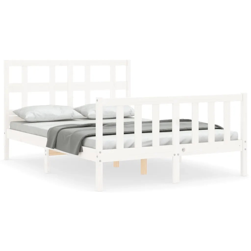Giroletto senza Materasso-Struttura Letto Bianco 120x200 cm Legno Massello Pino 725985