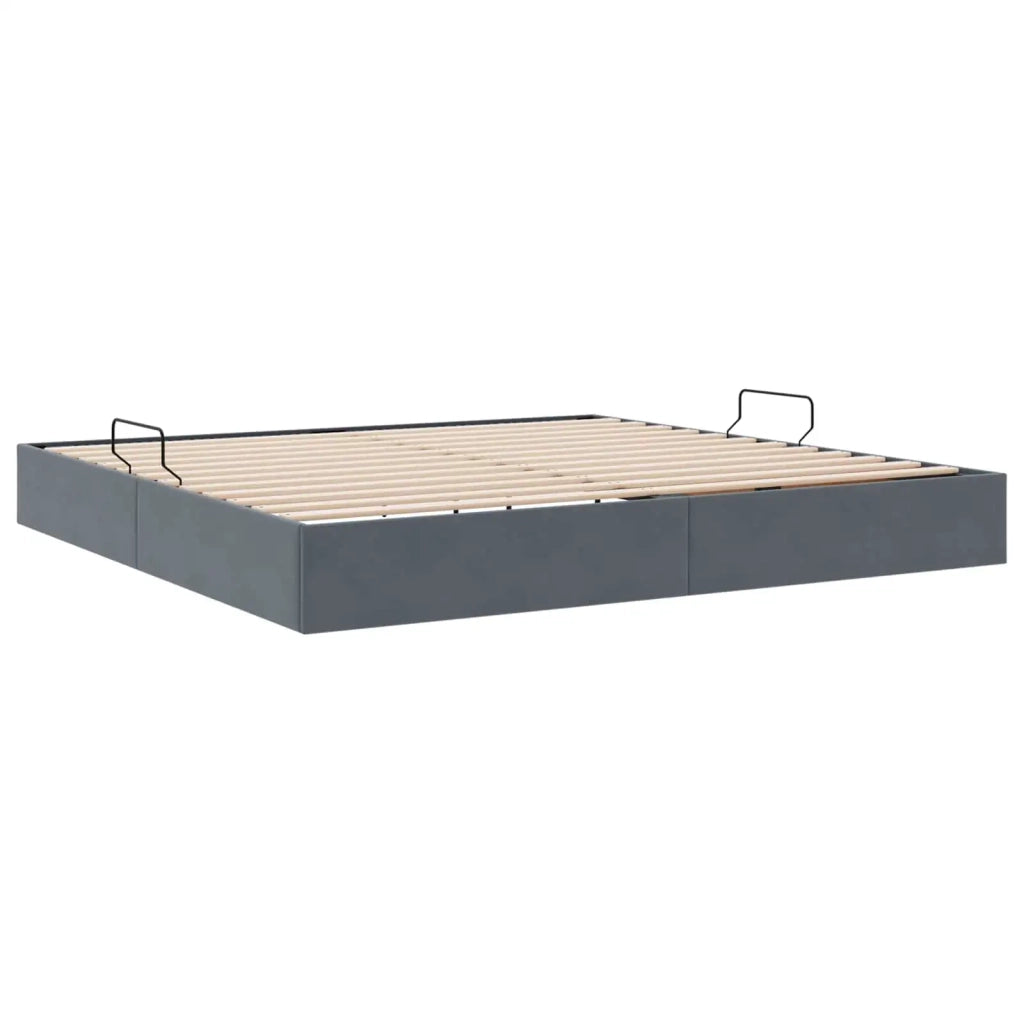 Letto ottomano Grigio Scuro 200 x 200 cm Velluto