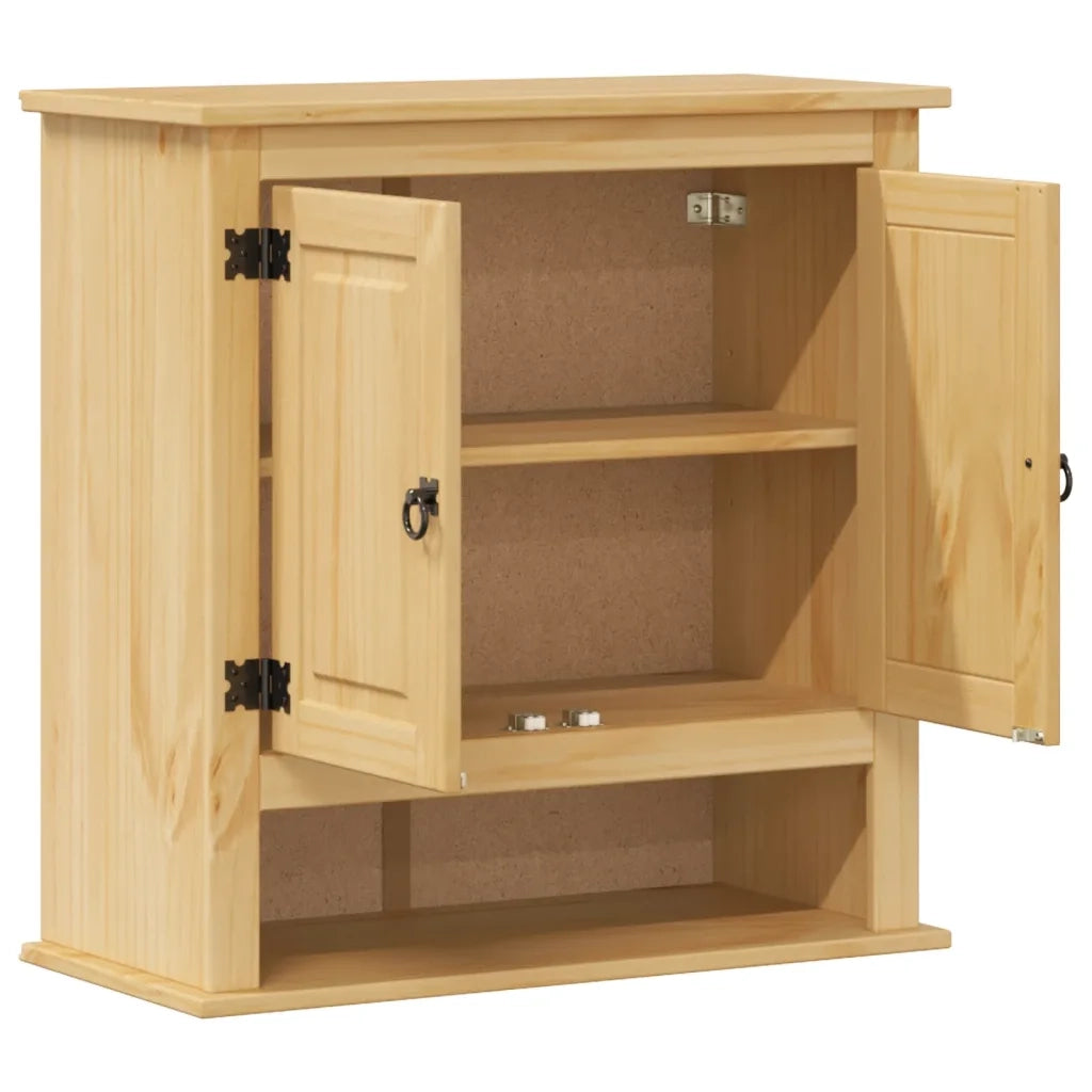 Mobile Bagno a Parete Corona 70x33x71,5cm Legno Massello Pino 4013406