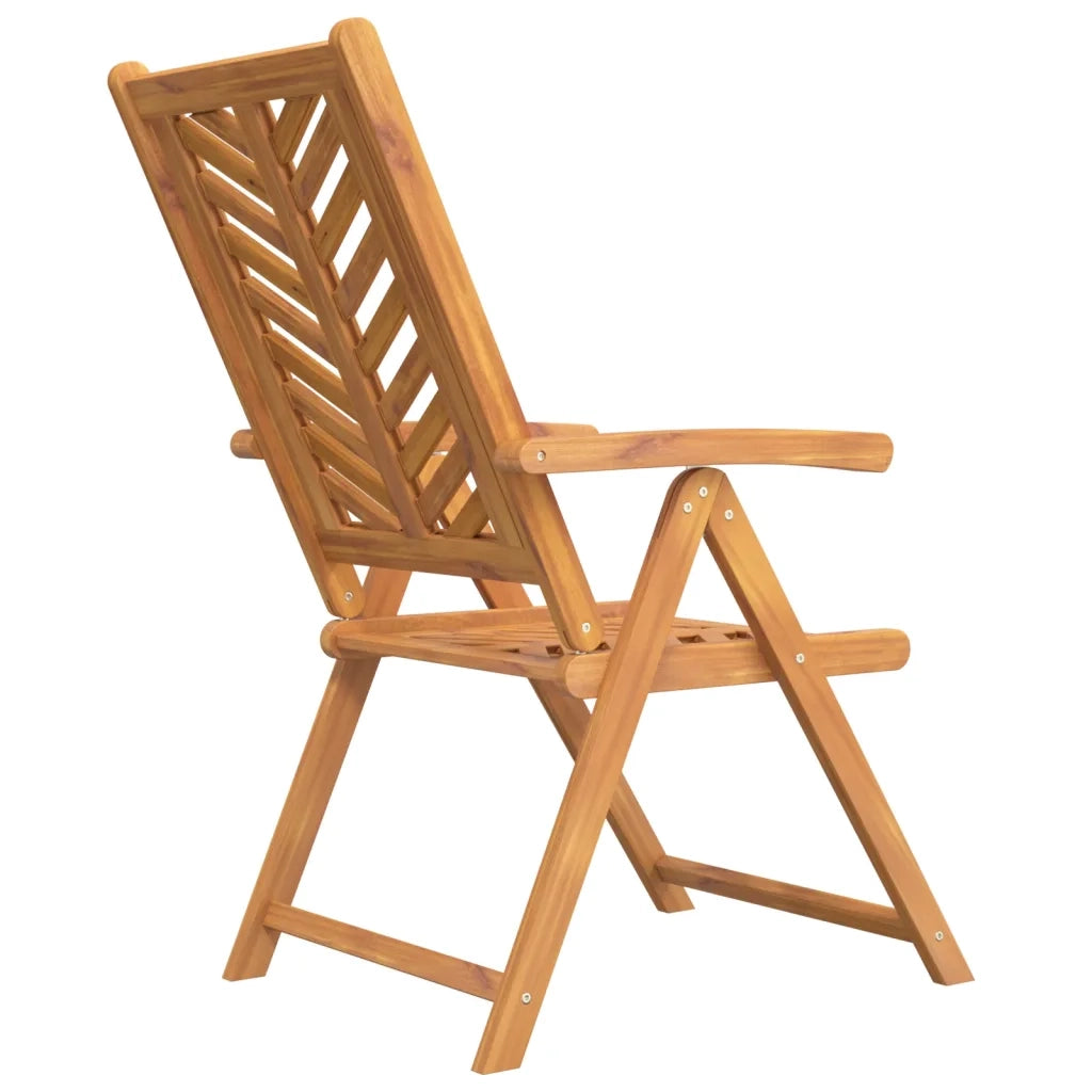 Sedie da Giardino Reclinabili 3 pz | Sedie da Esterno in Legno Massello di Acacia