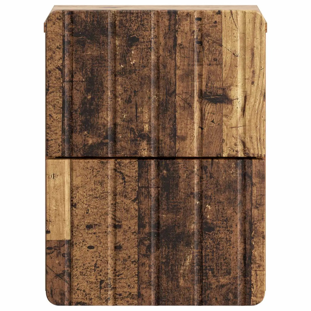 Mobiletto da notte a muro 2 pcs Legno antico 33 x 34,5 x 43 cm 898312