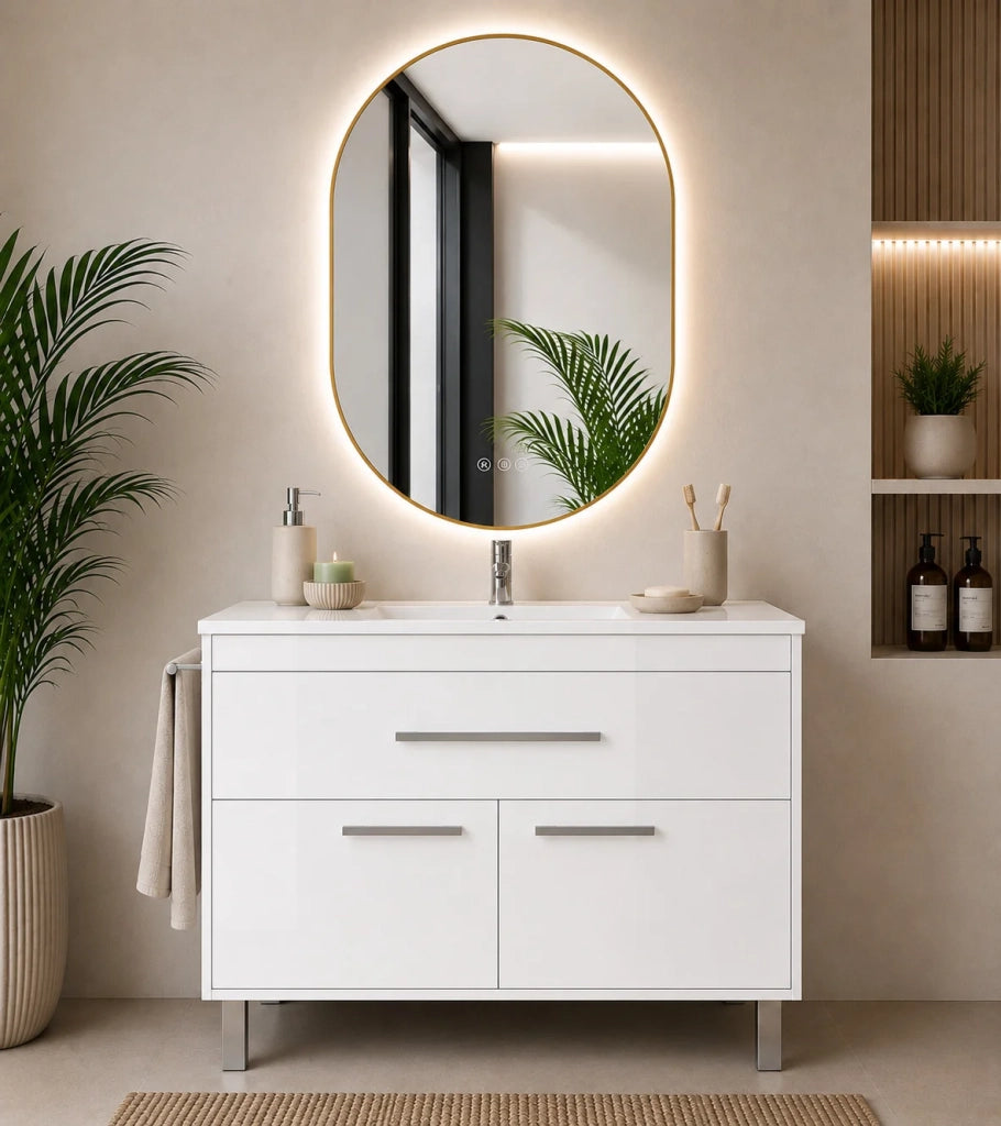 Mobile bagno con lavabo ORIGENBATH BAHIA senza specchio 50x40 cm bianco con colonna