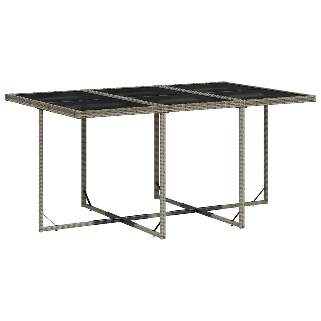 Set da Pranzo da Giardino 7 pz con Cuscini in Polyrattan Grigio 3211448