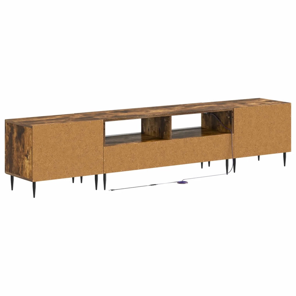 Mobile TV LED a 3 pezzi Rovere Fumo Legno ingegnerizzato 3416683