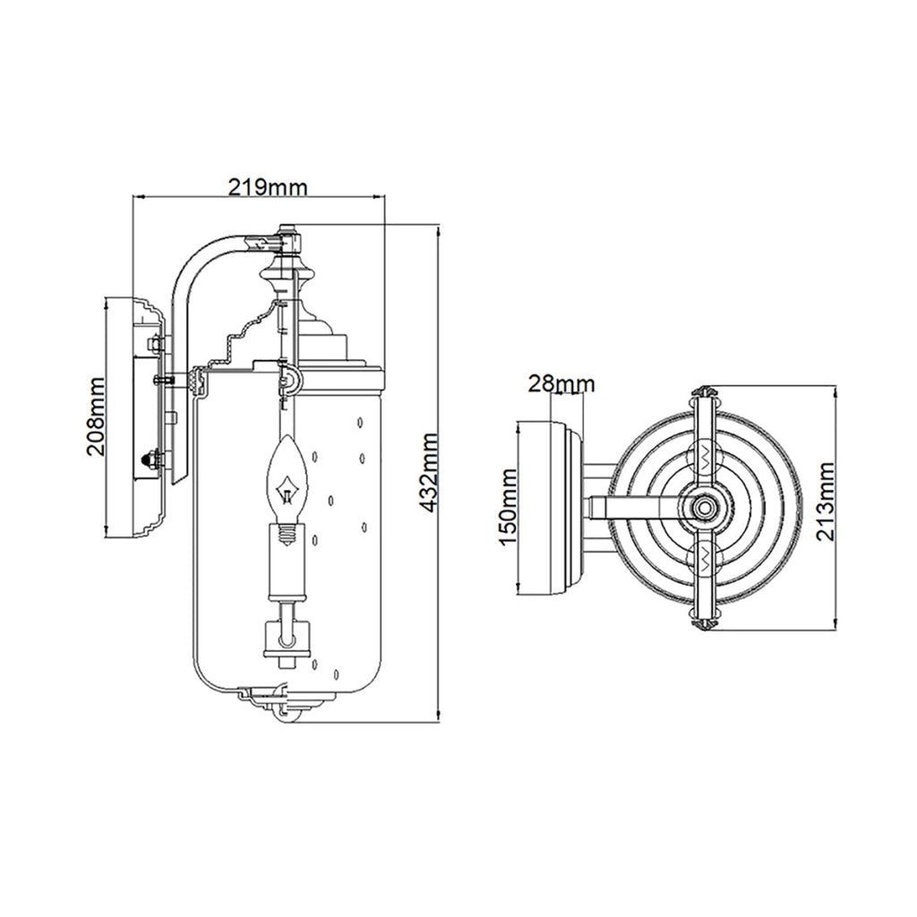 Applique esterna retrò bronzo E14 2x40W Willoughby Hinkley