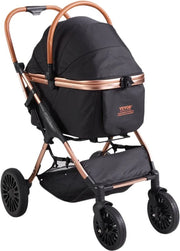 Buggia per cani - Buggia pieghevole - per cani - gatti - animali domestici - passeggino - contenitore di stoccaggio - carrello per spese - nero