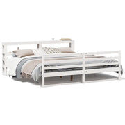 Letto matrimoniale | Letto per adulti | Giroletto senza Materasso Bianco 200x200 cm Legno Massello Pino