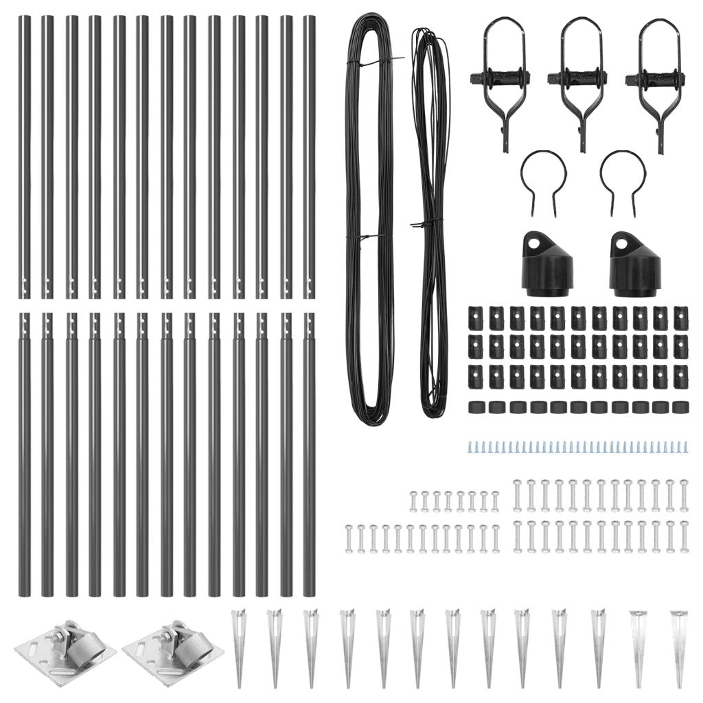 posta per recinzioni con picchetto 13 pcs Ã˜32 mm 160 cm acciaio galvanizzato